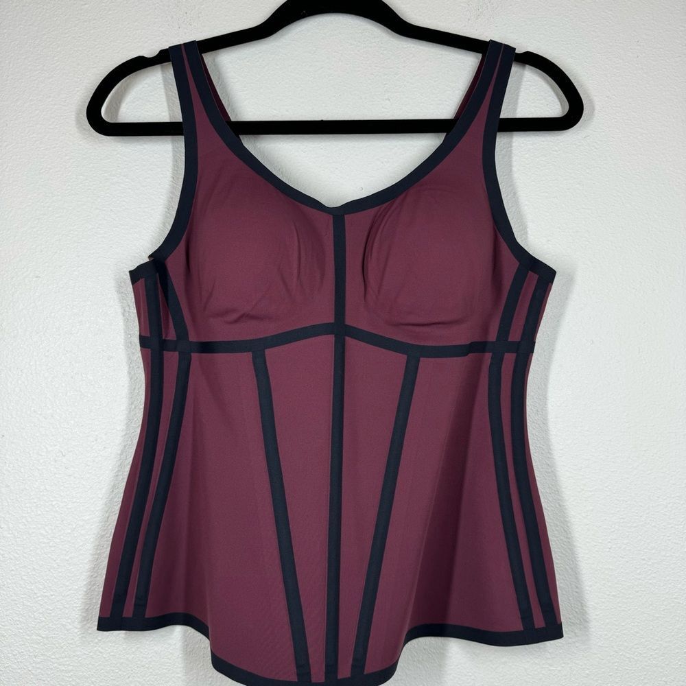 Honeylove Boldness Tank Top Undershirt In Fig Shapewear With Boning Size XL